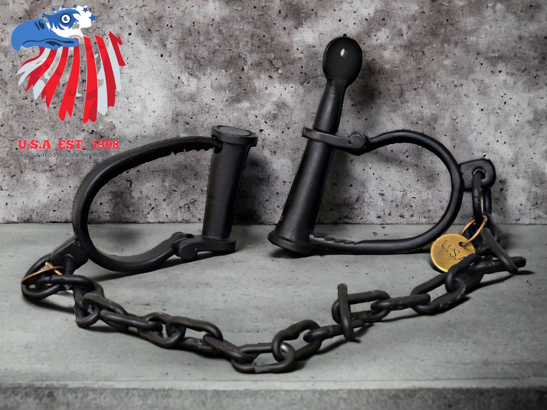 Solid Iron Handcuff With 21 Inch Long Chain Handcuff for Etsy