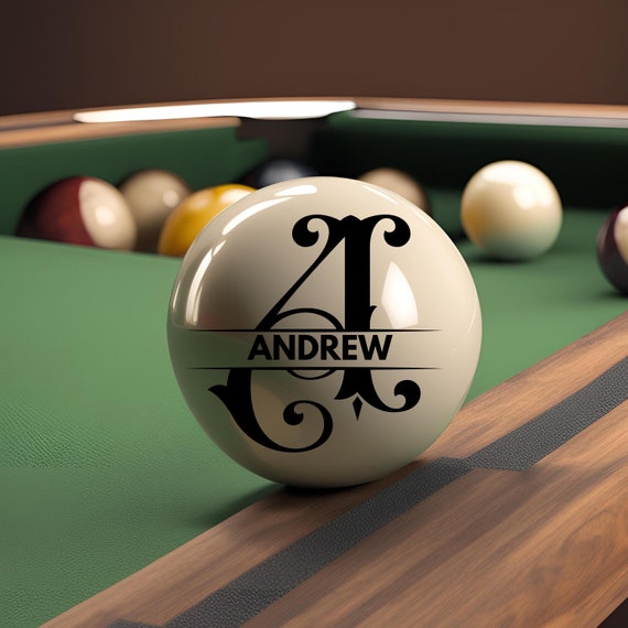 Personalized Cue Ball – Custom Laser Engraved Billiard & Snooker Ball, Custom Monogram Logo