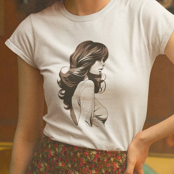 T-Shirt, Biobaumwolle, 70s, Rock, Hippy, Woodstock, Vintage, Women, FlowerPower, Studio54, Peace, Love, Disco