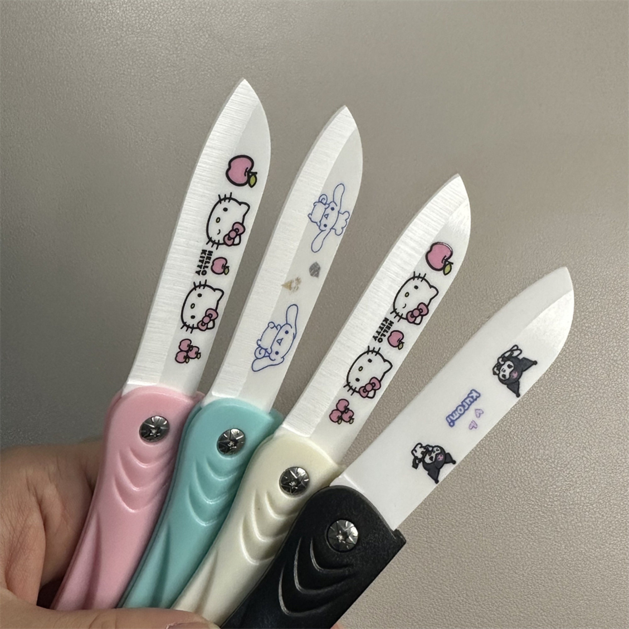 Hello Kitty Sanrio Fruit Knife Kawaii Ceramic Knife Folding Knife Portable  Mini Exquisite Travel Household Peeler Food Knife - Realistic Reborn Dolls for  Sale