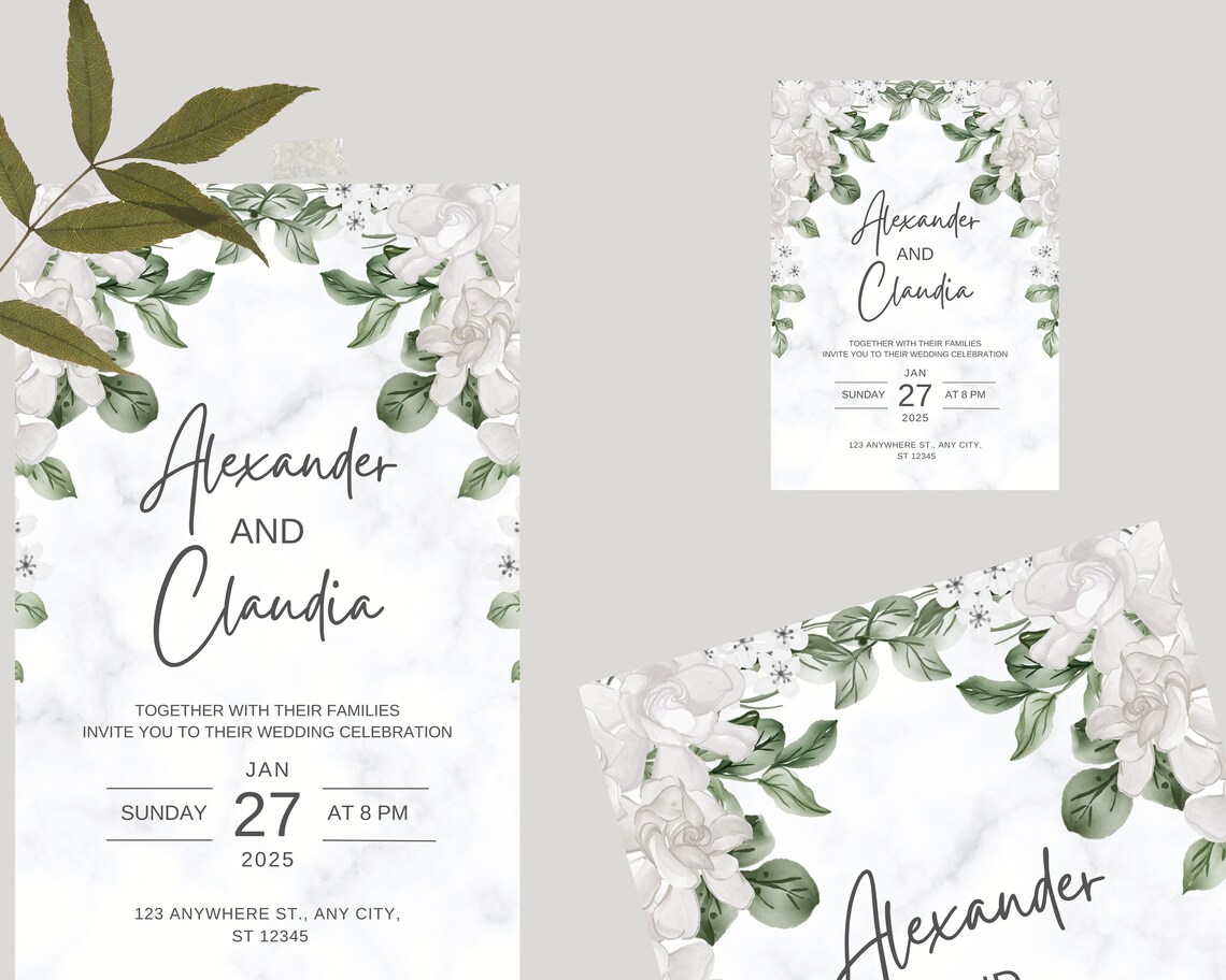 Floral wedding evite Best Wedding Evite modern wedding Etsy Italia