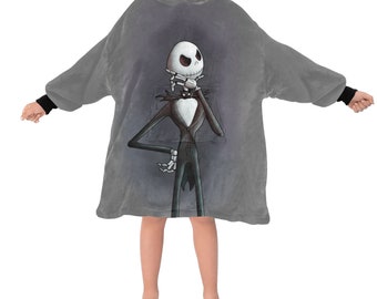 Manta con capucha para niños Jack Skellington