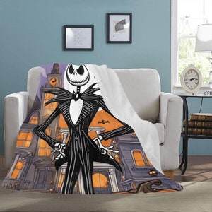 Jack Skellington Throw Blanket Halloween