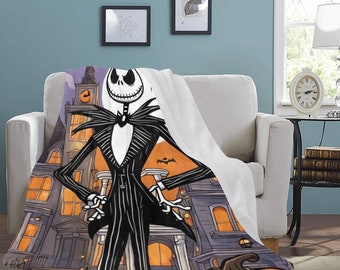 Jack Skellington Throw Blanket Halloween