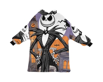 Manta con capucha para niños Jack Skellington