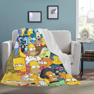 Simpsons Family Throw Blanket Gifts