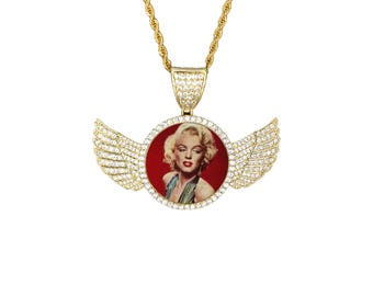 Marilyn Monroe Pendant Necklace With Chain Gold Birthday Gifts Valentines Day