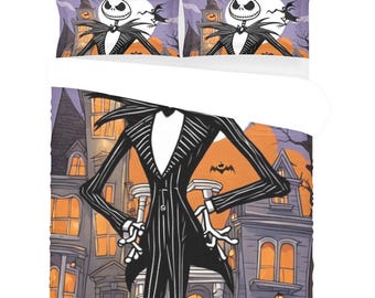 Juego de fundas de almohada y edredón de Jack Skellington para regalar