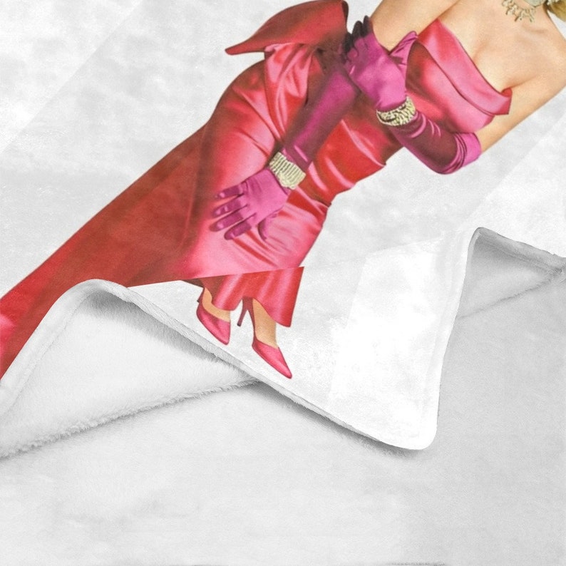 Marilyn Monroe Throw Blanket 50x60 Inches - Norma Jeane Neon Glam Coral Plush Fleece - View #9