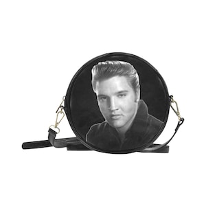 Elvis Presley Bag Sac à bandoulière rond Sac à main en cuir Sac à bandoulière Cadeaux d'anniversaire