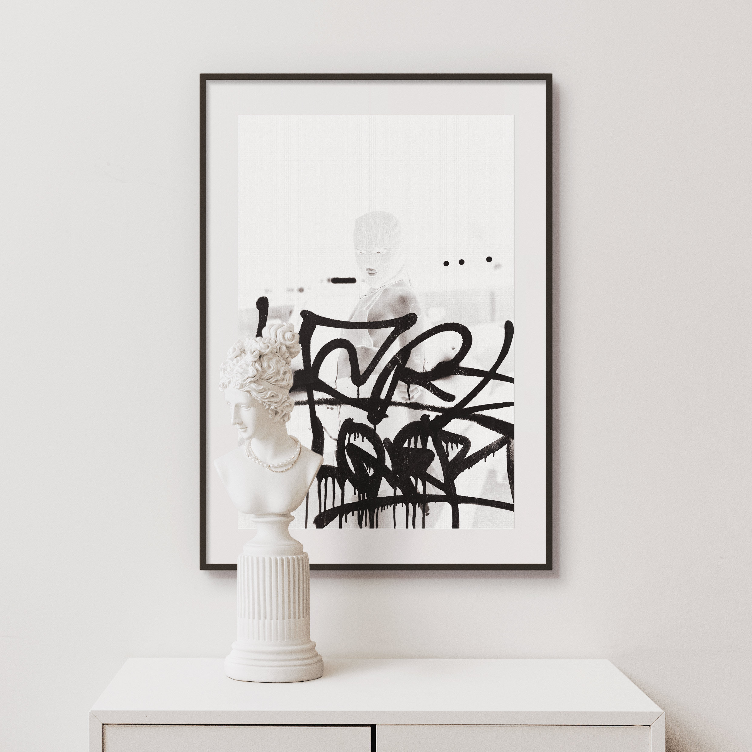 Black and White Graffiti Art Print: Urban NYC Street Style (digital ...