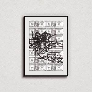 Hypebeast Schwarz und Weiß Street Art Druck, Dark Gothic Wandkunst, Supreme Street Art, Graffiti Wandkunst, NYC Street, Urban Fashion Art.