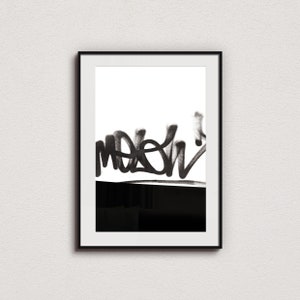 Hypebeast Black and White Minimalist Poster, Wall Art, Kaws, Graffiti Wall Art, Spray Paint, NYC Street Art, Urban Art, Modern Home, .