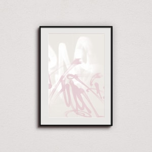 Minimal Abstract Hypebeast Pink Art Print, Digital Download, Boho Wall Art, Graffiti Wall Art, NYC Street Art, Kaws.