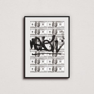 Hypebeast Street Art Print: Graffiti på pengar (digital nedladdning)