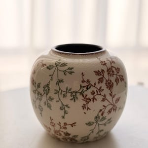 Vintage Keramikvase, geeignet für Trockenblumen, Frischblumen, Hydrokulturpflanzen, rechteckiger Topf mit Eisadernmuster aus Ton, Wohnzimmer