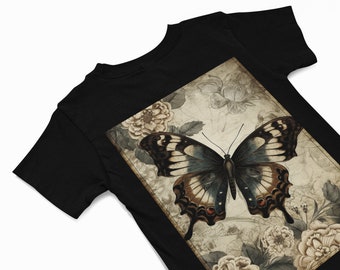 Butterfly T-Shirt, Floral T shirt, Butterfly and flower t shirts, Cute women's t shirt, Butterfly Lover gift