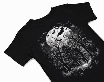 Camiseta gótica de murciélago vampiro, camiseta de Halloween de bruja, camiseta de fiesta espeluznante, ropa estética gótica, regalo para amantes de los vampiros, camiseta con temática de Halloween