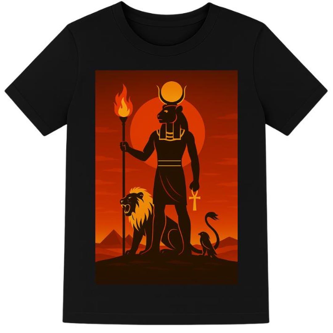 Egyptian God Sekhmet T-shirt Lioness Goddess of War and Healing Tee Sun ...