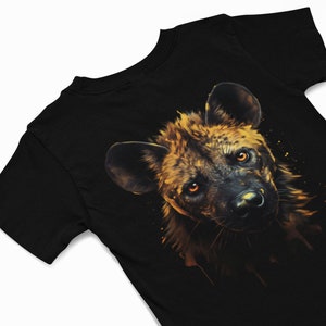 Hyäne T-Shirt, Wildtier-Bekleidung, afrikanisches Savannen-T-Stück, Enthusiast-T-Stück des Hyänen-Liebhabers, Hyänen-Silhouette, Safari-Hemd, Savannen-Tierhemd