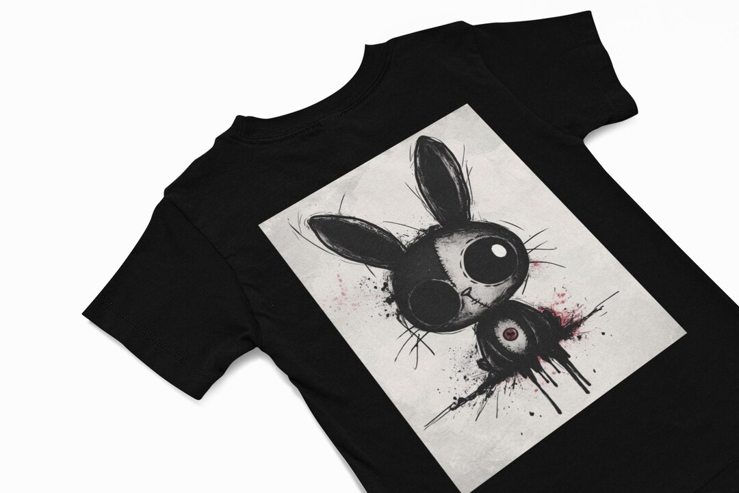 Macabre Zombie Rabbit T-shirt, Anthropomorphic Shirt Dark Gothic Bunny ...