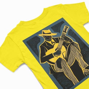 Guitar t shirt Abstract music design shirt Music instrument Graphic apparel Music themed tee Guitarist Gift Quirky Musician design t shirt