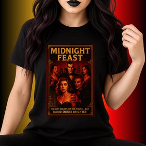 Dracula Vampire T-Shirt Gothic Horror Movie Tee Halloween Shirt for Vampire Lovers Dark occult Aesthetic apparel Gift Vampire Gothic design