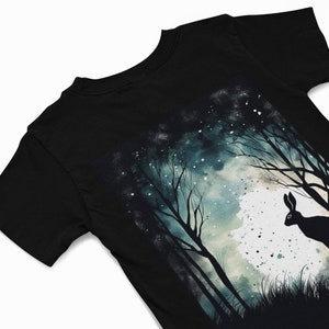 Rabbit t shirt - Bunny Rabbit T Shirts - Rabbit Graphics Shirt - Rabbit lover Gift - Animal lover Gift - Animal Silhouette tee - Forest tee
