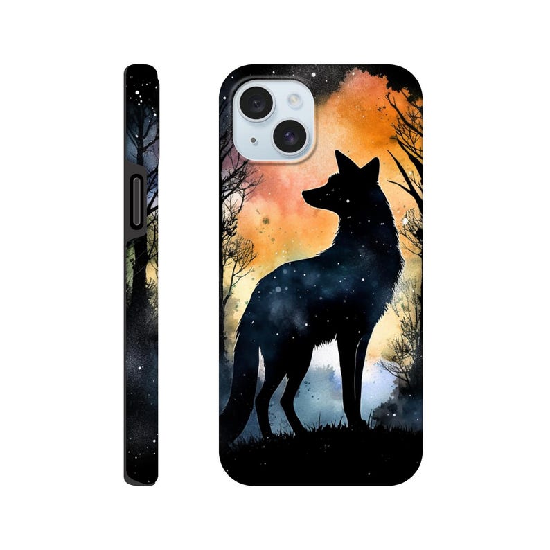 Fox Silhouette Woodland Wildlife Phone Case With Minimalist Forestcore