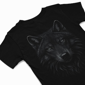 Black Wolf T-Shirt, Wolve Tee, Wolve T shirt, Wolf graphics T-Shirt, Wolf spirit animal tee, Forest animal t shirt, Wildlife shirt Wolf gift
