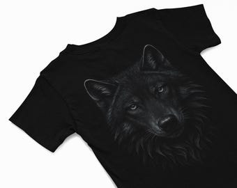 Camiseta de lobo negro, camiseta de lobo, camiseta de lobo, camiseta con gráficos de lobo, camiseta de animal espiritual de lobo, camiseta de animal del bosque, camiseta de vida silvestre, regalo de lobo