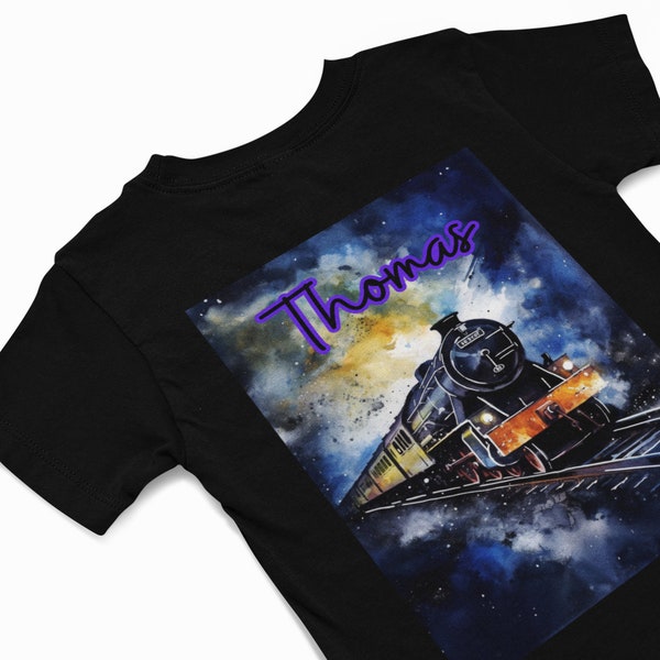 Personalized Boys Train t shirt, Kids tee, The Flying Scotsman train T-Shirt, Personalised Train tee, Children's Train Shirt, Train Gift