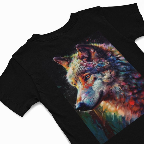 Wolf T-Shirt, Wolve Tee, Woodland animal T shirt , Watercolour Wolf graphics T-Shirt,  Wolf spirit animal, Grey wolf t shirt, ethereal Wolf