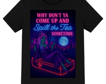 Drag halloween quote shirt Death Drop Tee Funny Drag Queen Halloween Tee | Spooky Glam apparel Ghoul Camp T-Shirt Plus Size Queer Pride Top