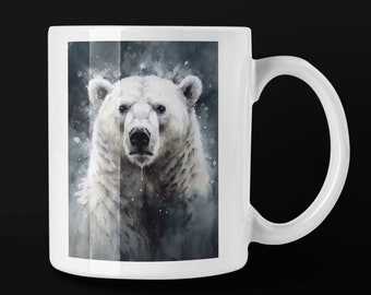 Polar Bear Mug, Bear Mug, Animal Coffee mug, wildlife mug, camping gift, Bear lover gift, Nature mugs, Christmas gift