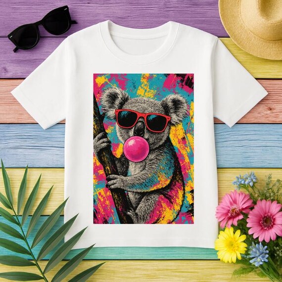 Kids Koala Shirt Personalized Animal Tee Children's Birthday Gift Idea for Wildlife Lovers Cute Pop Art cute animal tee Fun Wildlife Apparel