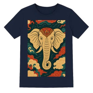 Sacred Elephant T-Shirt Spiritual Elephant Graphic Tee Boho Yoga Shirt Asian art Inspired wildlife tee Animal Tee Unisex Mystical Elephant