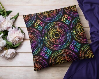 Abstract Rainbow Cushion Cover, Colorful Geometric Pillow Slip, Bold Modern Home Decor, Vibrant Statement Cushion, Contemporary Sofa Throw