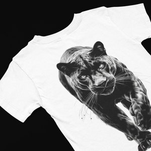 Schwarzer Panther T-Shirt, Jaguar Grafik T-Shirt, Wildtier T-Shirt, Raubkatze T-Shirt, Afrikanisches Tier T-Shirt, Panther-Liebhaber Geschenk, Panther T-Shirt