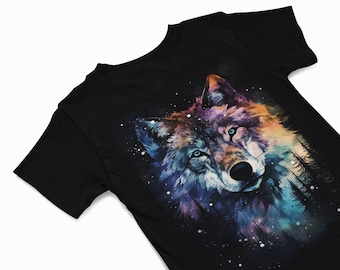 Camiseta de lobo, camiseta con lobo, camiseta con gráficos de lobo, camiseta gótica, animal espiritual lobo, camiseta de camping, camiseta wiccana para papá