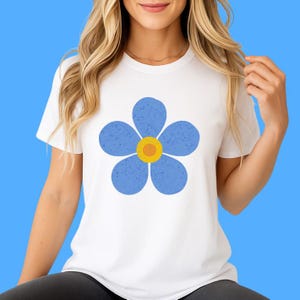 Forget-Me-Not Flower T-Shirt Custom Floral Tee for Women, Cute Botanical Shirt, Personalized Garden Lover Gift, Summer Gardener Top