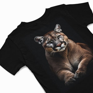 Puma T-Shirt, Big Cat shirt, Mountain lion Tee, animal T shirt , Animal Lovers Graphic T Shirt, Cougar lover gift, Cat lover gift