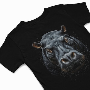Hippopotamus T-Shirt, Hippo Graphics tee, Aquatic animal Tee Personalise with your favourite animal t shirt  Hippopotamus lover gift