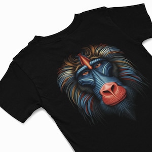 Mandrill T-Shirt Jungle animal T shirt Ape t shirt Jungle animal t shirt Ape Lover gift Monkey themed apparel t shirt Mandrill lover gift
