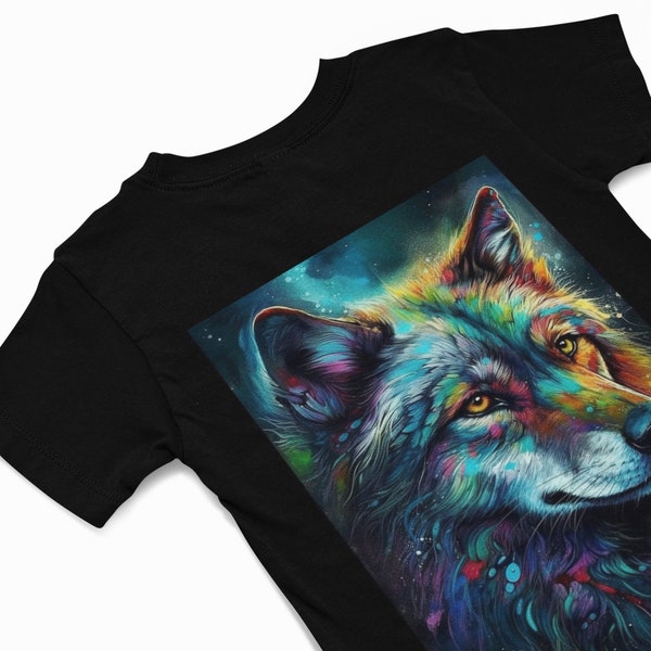 Wolf T-Shirt, Wolve Tee, Woodland animal T shirt , Watercolour Wolf graphics T-Shirt,  Wolf spirit animal, Grey wolf t shirt, ethereal Wolf