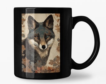 Vintage Fox Coffee Mug, Personalised Ceramic Cup, Fox Lover Gift, Wife Gift Idea, Cottagecore Mug, Funny wife mug, work mug, Novelty Gift