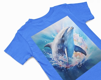 Hand-painted Dolphin T-shirt: Sea Art Top - Etsy