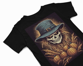 Scary Scarecrow T-Shirt, Halloween season shirt, Gothic T shirt, Witchy tee, Spooky t shirt, Pumpkin jack o lantern apparel, Spooky fall tee