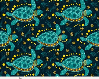 Sea Turtles Seamless Pattern, Digital Download, Sea Turtle Seamless for Fabric Printing, Sublimation, Digital Paper, Turtle Pattern