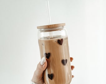 Trinkglas Herzen I Iced Coffee I Geschenkidee